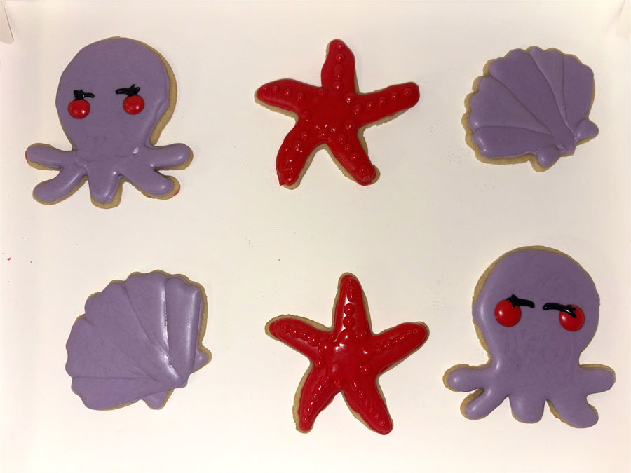 Sea-creature frosted sugar cookies by P&C Baking